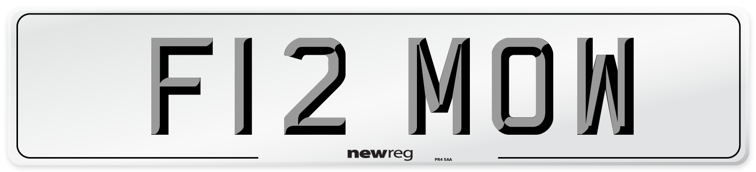 F12 MOW Number Plate from New Reg